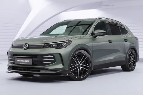 CSR Frontspoiler | Cup-Spoilerlippe mit ABE für VW Tiguan 3 CSL977-C Carbon Look Hochglanz (keine Lackierung erforderlich)