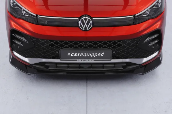 CSR Frontspoiler | Cup-Spoilerlippe mit ABE für VW Tiguan 3 R-Line CSL954-C Carbon Look Hochglanz (keine Lackierung erforderlich)