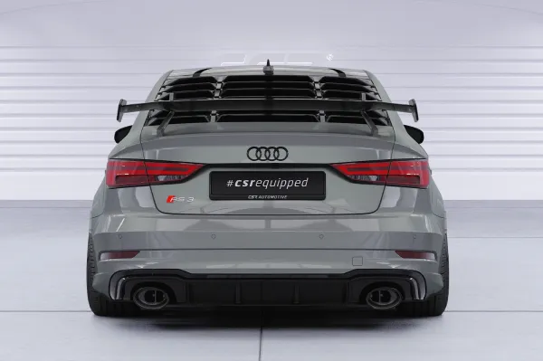 CSR Heckscheibenblende mit ABE für Audi A3 / S3 / RS3 (8V) Limousine HSB139-S schwarz matt strukturiert (keine Lackierung erforderlich)