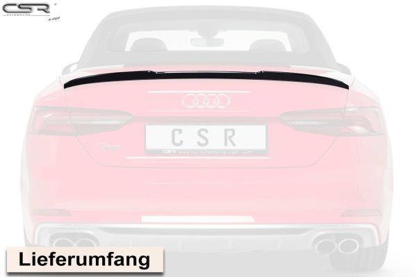 CSR Heckspoiler | Heckflügel mit ABE für Audi A5 F5 Cabrio HF628-M Carbon Look matt strukturiert (keine Lackierung erforderlich)
