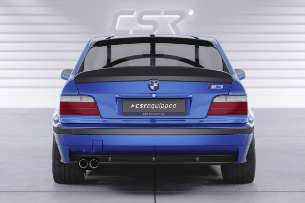 CSR Heckspoiler | Heckflügel mit ABE für BMW 3er E36 Coupe HF987-C Carbon Look Hochglanz (keine Lackierung erforderlich)