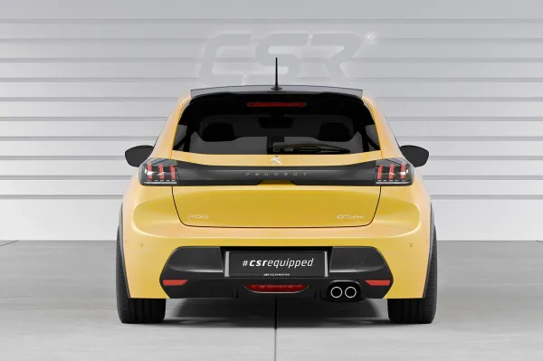 CSR Heckspoiler | Heckflügel mit ABE für Peugeot 208 II HF057-G Glossy schwarz Hochglanz (keine Lackierung erforderlich)