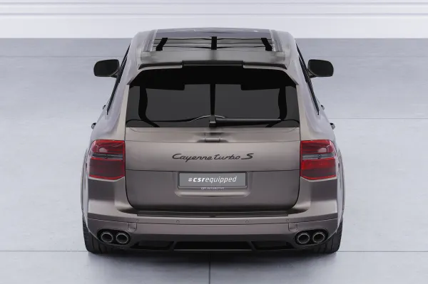 CSR Heckspoiler | Heckflügel mit ABE für Porsche Cayenne (Typ 9PA) Turbo HF137-L schwarz matt (Lackierung erforderlich)