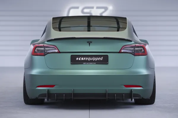 CSR Heckspoiler | Heckflügel mit ABE für Tesla Model 3 HF792-L Lackierung erforderlich (schwarz matt)