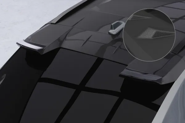 CSR Heckspoiler | Heckflügel mit ABE für Toyota bZ4X / Subaru Solterra HF174-S Strukturiert schwarz matt (keine Lackierung erforderlich)