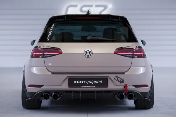 CSR Heckspoiler | Heckflügel mit ABE für VW Golf 7 (Typ AU) HF912-S Strukturiert schwarz matt (keine Lackierung erforderlich)