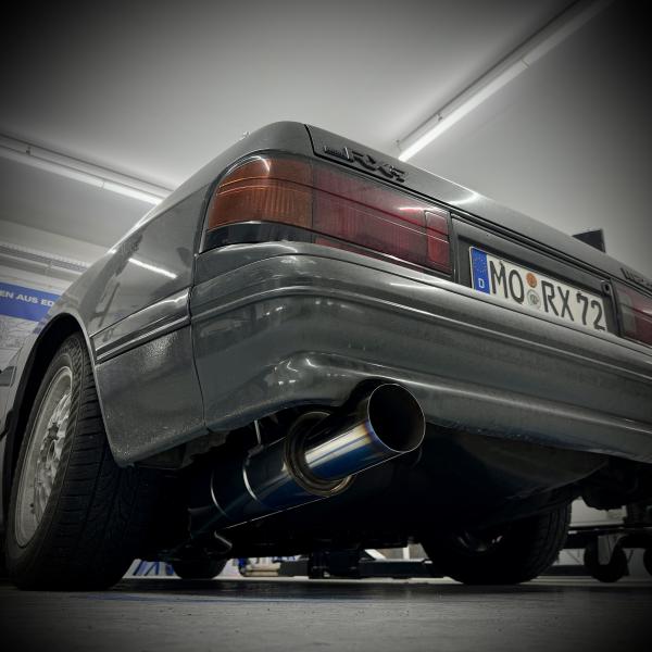 Fox Endschalldämpfer JDM Style 1x114 Typ 10 colouriert für Mazda RX-7 FC – Edelstahl, nur Rennsport