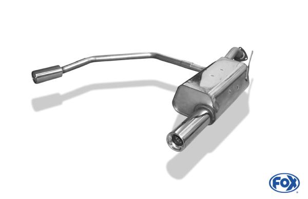 Fox Edelstahl Endschalldämpfer für Mitsubishi Carisma Typ DAO (1.9l D 75 kW) – Ausgang rechts/links, 1x90 mm Typ 13, inkl. EG-Gutachten (eintragungsfrei)