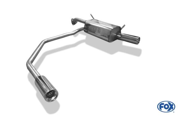 Fox Edelstahl Endschalldämpfer für Mitsubishi Carisma Typ DAO (1.9l D 75 kW) – Ausgang rechts/links, 1x90 mm Typ 13, inkl. EG-Gutachten (eintragungsfrei)