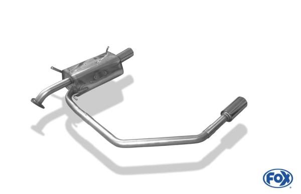 Fox Edelstahl Endschalldämpfer für Mitsubishi Carisma Typ DAO (1.9l D 75 kW) – Ausgang rechts/links, 1x90 mm Typ 13, inkl. EG-Gutachten (eintragungsfrei)