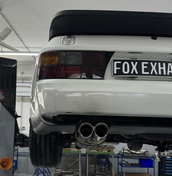 Fox passend für Porsche 944 Halbanlage bestehend aus End- und Vorschalldämpfer - Endrohr 2x80 Typ 25 PO050001-290-HA