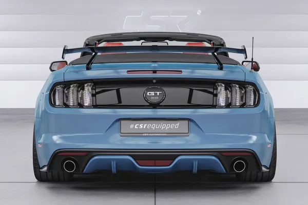 CSR Schwanenhals Heckflügel mit ABE für Ford Mustang MK6 Cabrio SHF047-D01-C mit Carbon-Flügelbrett
