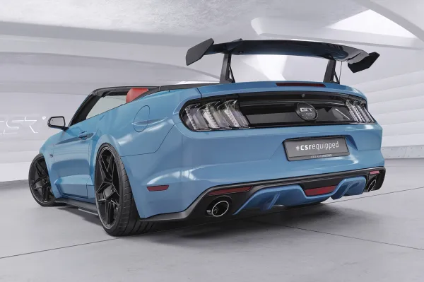 CSR Schwanenhals Heckflügel mit ABE für Ford Mustang MK6 Cabrio SHF047-D02-C mit Carbon-Flügelbrett