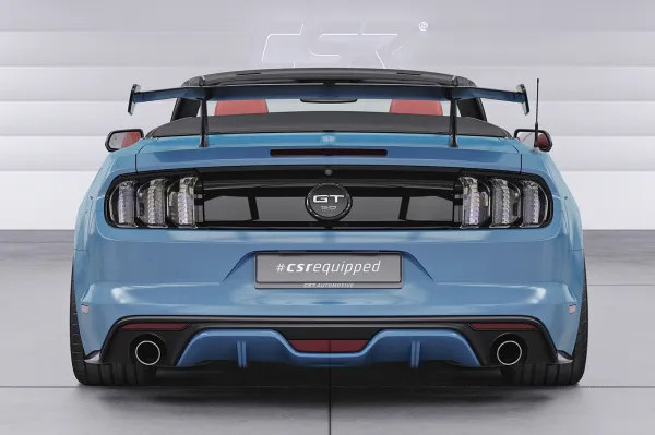 CSR Schwanenhals Heckflügel mit ABE für Ford Mustang MK6 Cabrio SHF047-D02-C mit Carbon-Flügelbrett
