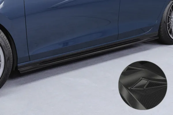 CSR Seitenschweller mit ABE Carbon Look für VW Golf 8 Variant SS605-C Carbon Look Hochglanz (keine Lackierung erforderlich)
