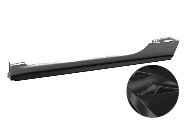 CSR Seitenschweller mit ABE für Fiat 500 SS589-G Glossy schwarz glänzend (keine Lackierung erforderlich)