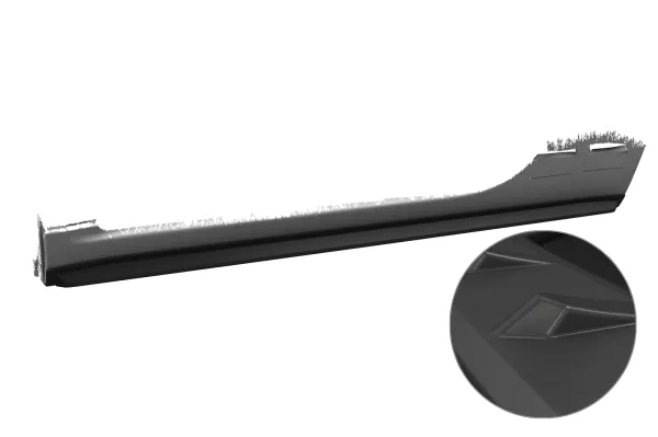 CSR Seitenschweller mit ABE für Fiat 500 SS589-L Lackierung erforderlich (schwarz matt)