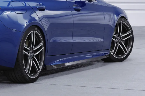 CSR Seitenschweller mit ABE für Mercedes Benz C-Klasse W206 / S206 SS554-S Strukturiert schwarz matt (keine Lackierung erforderlich)