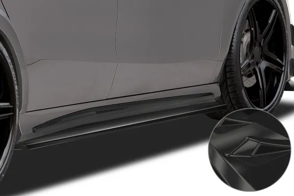 CSR Seitenschweller mit ABE für Mercedes-Benz CLA C117 X117 SS448-G Glossy schwarz glänzend (keine Lackierung erforderlich)