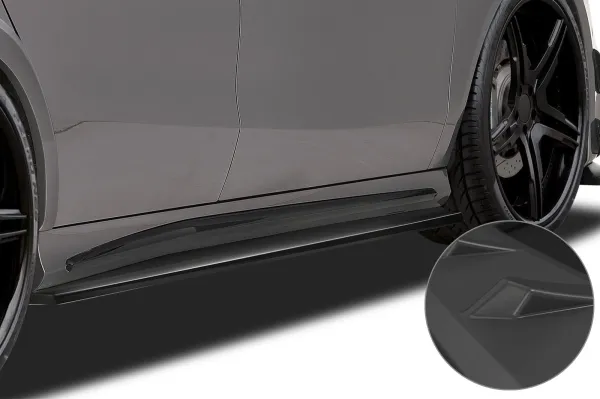 CSR Seitenschweller mit ABE für Mercedes-Benz CLA C117 X117 SS448-L Lackierung erforderlich (schwarz matt)
