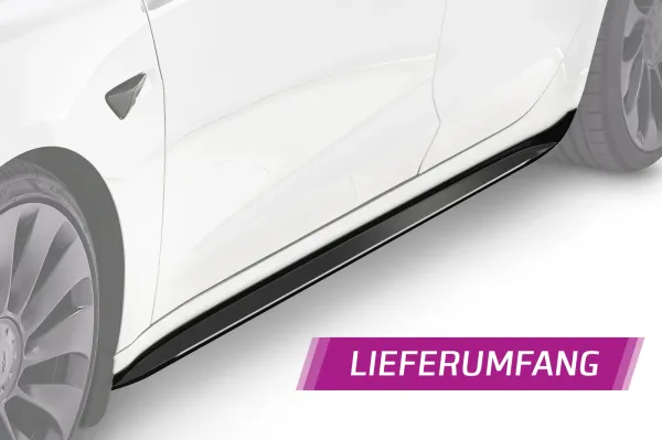 CSR Seitenschweller mit ABE für Tesla Model 3 SS474-G Glossy schwarz Hochglanz (keine Lackierung erforderlich)