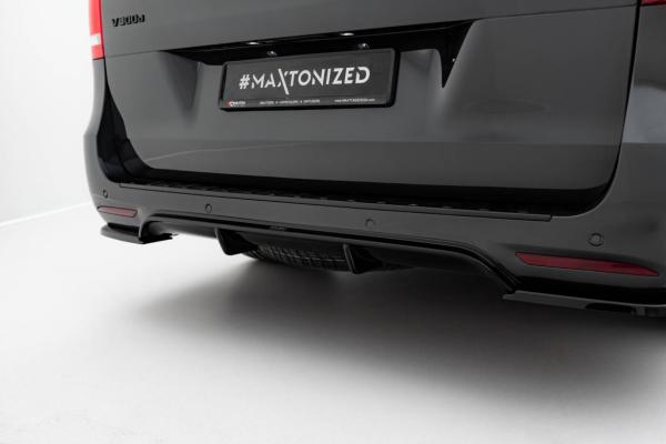 Maxton Design Diffusor Heck Ansatz für Mercedes-Benz V-Klasse AMG-Line W447 Facelift schwarz Hochglanz
