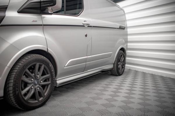 Maxton Design Seitenschweller Ansatz für Ford Transit Custom ST-Line Mk1 Facelift schwarz Hochglanz