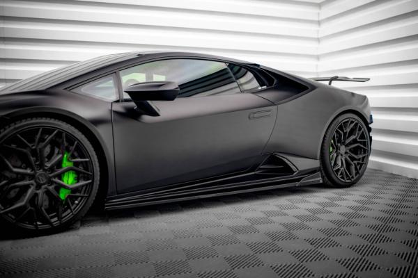 Maxton Design Seitenschweller Ansatz für Lamborghini Huracan EVO schwarz Hochglanz