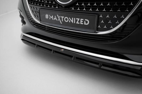Maxton Design Front Ansatz für Mercedes-Benz V AMG-Line W447 Facelift 2 schwarz Hochglanz