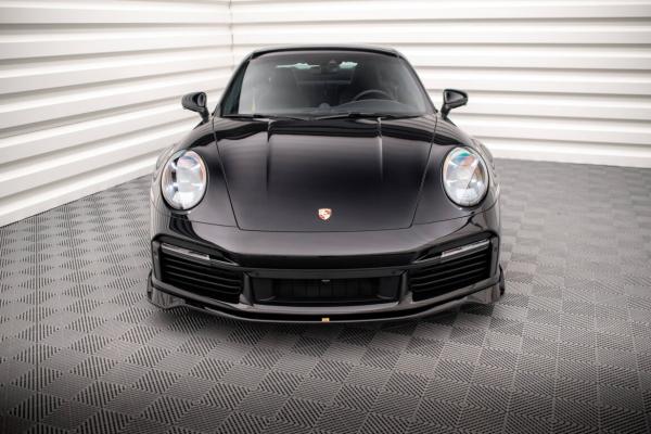 Maxton Design Front Ansatz für Porsche 911 Turbo S 992 schwarz Hochglanz