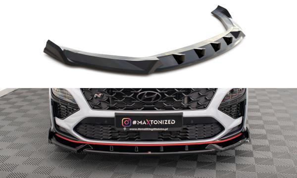 Maxton Design Front Ansatz V.1 für Hyundai Kona N Mk1 schwarz Hochglanz