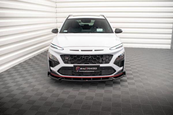 Maxton Design Front Ansatz V.1 für Hyundai Kona N Mk1 schwarz Hochglanz
