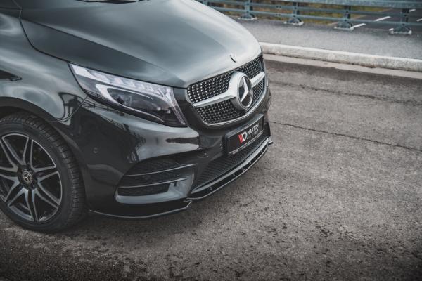 Maxton Design Front Ansatz V.1 für Mercedes-Benz V-Klasse AMG-Line W447 Facelift schwarz Hochglanz