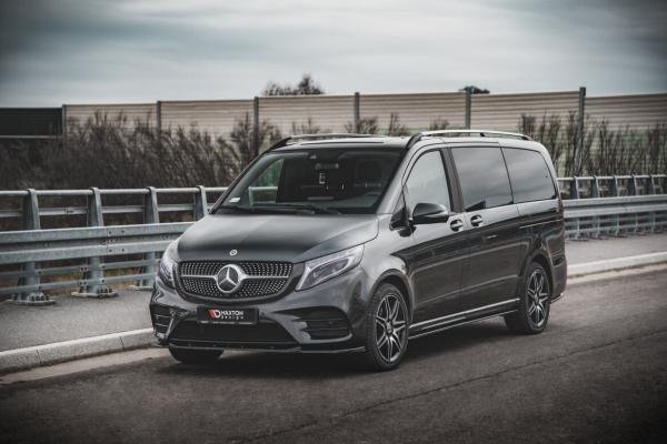 Maxton Design Front Ansatz V.1 für Mercedes-Benz V-Klasse AMG-Line W447 Facelift schwarz Hochglanz