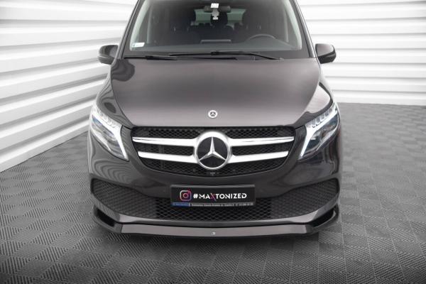 Maxton Design Front Ansatz V.1 für Mercedes-Benz V-Klasse W447 Facelift schwarz Hochglanz