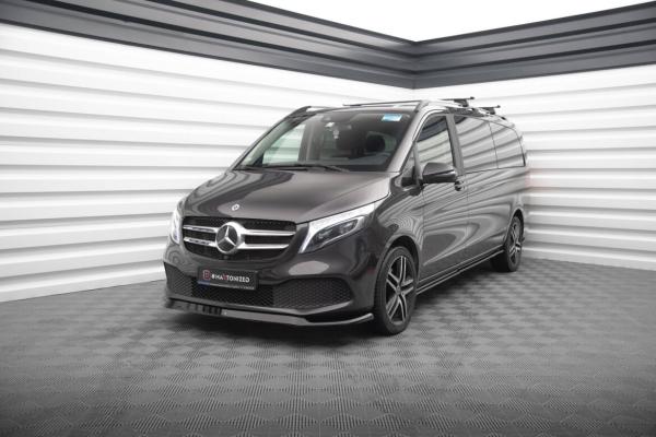 Maxton Design Front Ansatz V.1 für Mercedes-Benz V-Klasse W447 Facelift schwarz Hochglanz