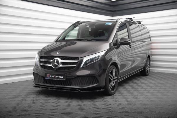 Maxton Design Front Ansatz V.2 für Mercedes-Benz V-Klasse W447 Facelift schwarz Hochglanz