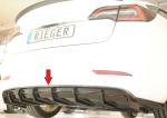 Rieger Heckeinsatz für originale Heckschürze für Tesla Model 3 (06/2018–09/2023, alle Modelle inkl. Performance, ohne Anhängekupplung) – ABS schwarz glänzend, inkl. Gutachten