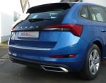 Milotec - Auspuff-Dummies Alu-Brush-Design für Skoda Scala NW bis Facelift inkl. Monte Carlo