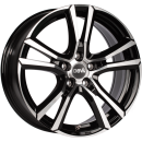 DBV Alufelge Andorra schwarz glänzend, front poliert 6.5x16 ET40 5x100 Nabe 63.3mm KBA 50309