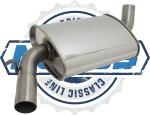Novus Classic-Line Serien Mittelschalldämpfer für VW Golf 2 / Jetta 2 – Edelstahl – mit E-Prüfzeichen