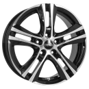 DBV Alufelge Andorra II schwarz glänzend, front poliert 6.5x16 ET40 5x100 Nabe 60.1mm KBA 53976