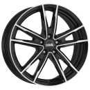DBV Alufelge Florida KF dark schwarz glänzend, front poliert 6x16 ET35 5x100 Nabe 57.1mm KBA 55146